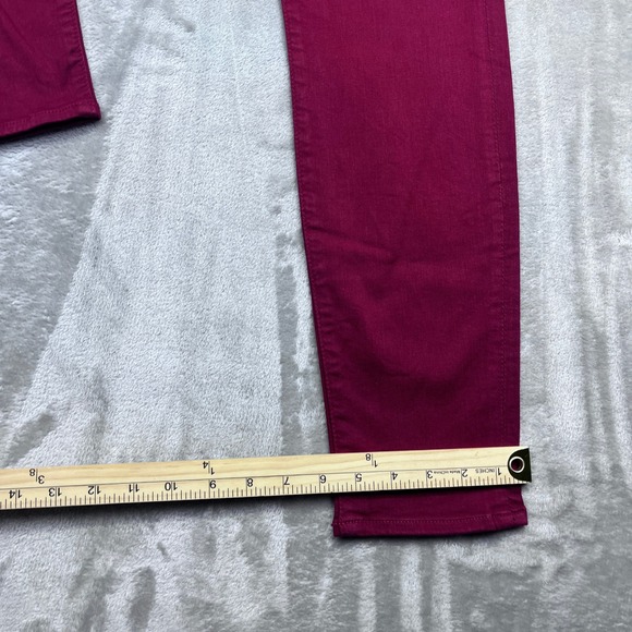 7 For All Mankind Womens‎ Ankle Skinny Jeans Sz 31 Burgundy Grunge Boho Preppy - Picture 4 of 8